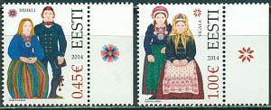Эстония, 2014, Национальные костюмы (XVI), 2 марки